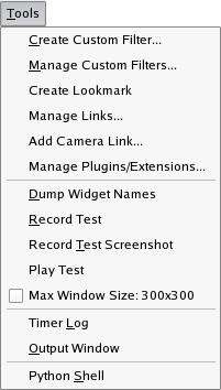 Tools Menu